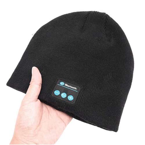 Fekete Bluetooth sapka beépített hangszórókkal