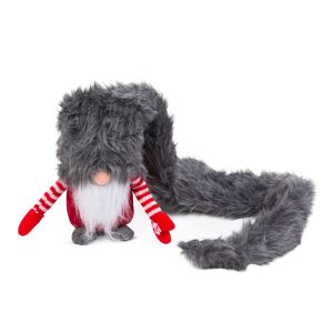 Gnom de Crăciun decorativ - Elf textil în stil scandinav cu pălărie gri - Decorațiuni de sezon