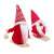 Set of two red Scandinavian Christmas gnomes on skis, 7 x 13 x 15 cm