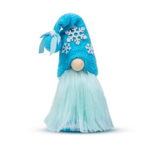Blauer Weihnachts-Zwerg mit Schneeflockenhut, 35 cm - Saisonale Dekoration