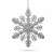 Silberner Glitzer-Schneeflocken-Weihnachtsbaumschmuck, 29 x 29 x 1 cm