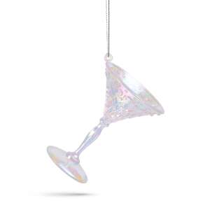 Irizierender Akryl-Martini-Glas-Weihnachtsbaumschmuck, 65 x 92 mm - Christbaumschmuck