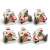 Set of 6 LED Christmas houses with Santa and snowman figures, 8 x 6 x 8.5 cm