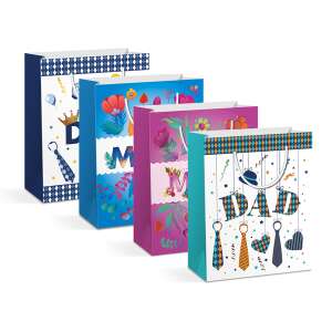 Set of 4 gift bags for parents, with different designs, perfect for Mother's Day or Father's Day - Gift wrapping