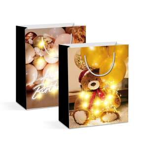 Geschenkpapier mit LED-Beleuchtung, Teddybär und Ballons - Kunst & Hobby