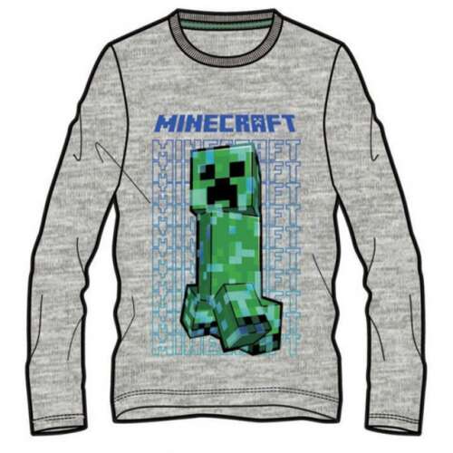 Minecraft Creeper tričko s dlhým rukávom pre chlapcov, sivá, 12 rokov