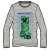 Minecraft Creeper long sleeve t-shirt for boys, grey, 12 years