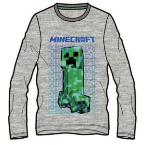 Tricou Minecraft Creeper cu mânecă lungă pentru băieți, gri, 12 ani - Minecraft