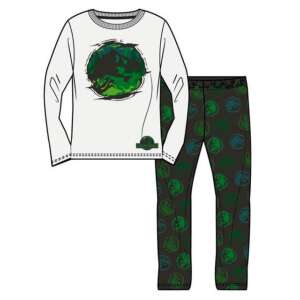 Jurassic World kids long pajamas, size 5 years, white top with dinosaur print, black pants with dinosaur print - Kids' Pajama & Nightgown