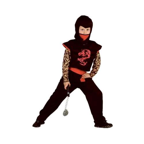 Red Dragon Ninja jelmez gyerekeknek, 120/130 cm-es méret