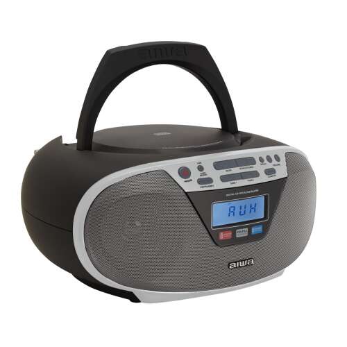Aiwa BBTU-400SL Tragbares CD-Radio mit Bluetooth, USB-Eingang, Uhr und Wecker