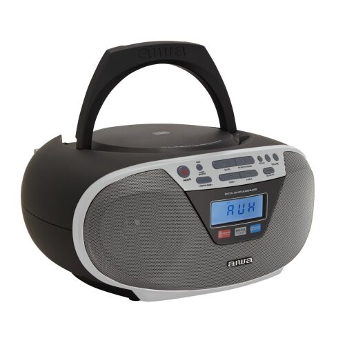 Aiwa BBTU-400SL hordozható CD rádió Bluetooth-tal, USB bemenettel, órával és ébresztőórával