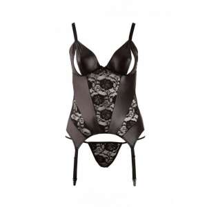 Set lenjerie Cottelli Curves negru, vedere din față - Lenjerie erotică