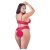 Cottelli Plus Size - soft lace bra set (red) 138566681