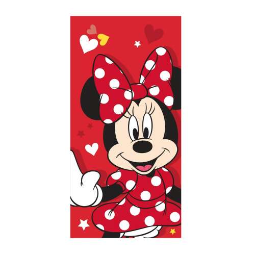 Disney Minnie egér piros szíves strandtörölköző 70x140cm