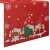 Red Christmas table runner with gnomes and snowflakes, 220x40cm, Ruhhy brand