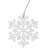 White glitter snowflake Christmas tree ornament