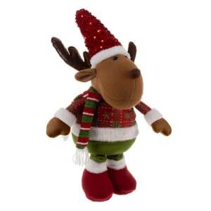 Christmas reindeer plush toy with red hat and scarf, 95cm tall - Ruhhy Christmas Decoration