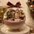 Clear plastic ornament with a Santa Claus and Christmas scene inside, 12cm, Ruhhy