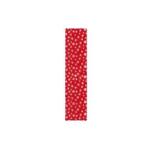 Red Christmas table runner with white snowflakes and dots pattern - Party Supply