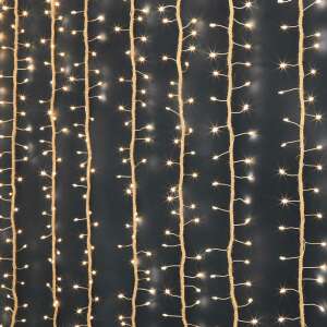 FARMHOUSE LED függöny fények 1440 meleg fehér LED-del juta kötélen, tökéletes beltéri és kültéri dekorációhoz - Nonbrand Fényfüzér