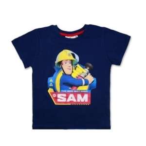 Fireman Sam, Tűzoltó Sam mintás fiú rövid ujjú póló, sötétkék (Méret: 128) 81580448 "sam a tűzoltó"  Gyerek póló