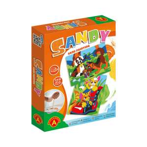 ALEXANDER SANDY Sand Painting with cats and dogs, 2 pictures, colorful sand, wooden stick, paper pad, instructions - Toy