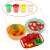 Play-Doh pasta maker set, examples of food made with the set, pizza, pasta, and vegetables