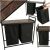 Double compartment laundry basket with wooden table shelf rustic LOFT black 94910364