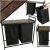 Double compartment laundry basket with wooden table shelf rustic LOFT black 94910364