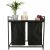 Double compartment laundry basket with wooden table shelf rustic LOFT black 94910364