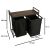 Double compartment laundry basket with wooden table shelf rustic LOFT black 94910364