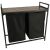 Double compartment laundry basket with wooden table shelf rustic LOFT black 94910364