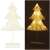 White wicker Christmas tree with warm white LED lights, 39cm tall, lit and unlit