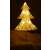 White wicker Christmas tree with warm white LED lights, 39cm tall, lit