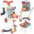 Ikonka 5in1 interactive baby walker, ride-on, scooter, activity table, and hanging toy collage