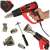 Kafuwell 1850W heat gun with 4 interchangeable nozzles, digital display, and scraper tool