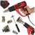 Kafuwell 1850W heat gun with 4 interchangeable nozzles, digital display, and scraper tool
