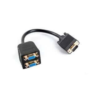 LANBERG VGA(M) -&gt; 2X VGA(F) Kabel adaptera 20cm czarny - Konwerter VGA