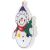 Side view of Kik LED Snowman Hanging Light, illuminated Christmas decoration