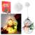 LED Snowman Christmas Decoration with battery pack and hook, hanging on a window