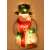 LED Snowman Christmas Decoration with battery pack and hook, hanging on a window, lit up