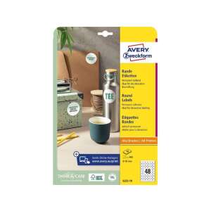 Avery Zweckform 6223-10 Runde Etiketten, 48 Etiketten pro Blatt, 30mm Durchmesser, weiß, für alle Drucker - Schreibwaren für das Büro