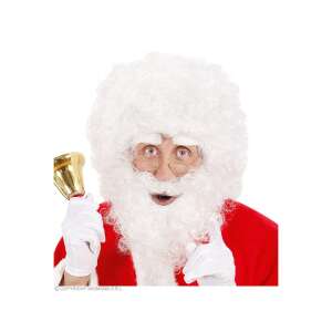 Mikulás paróka és szakáll szett szemöldökkel, fehér, felnőtteknek, jelmez kiegészítő - Paróka