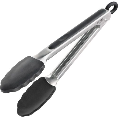 Lamart LT2060 stainless steel food tongs with silicone tips