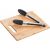 Lamart LT2060 bamboo cutting board and silicone-tipped stainless steel tongs set