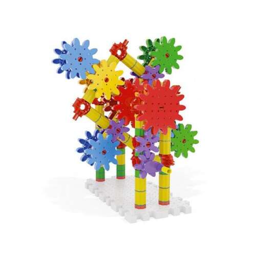 Set de construcție cu angrenaje Quercetti Georello 3D, angrenaje colorate, jucărie STEM pentru copii