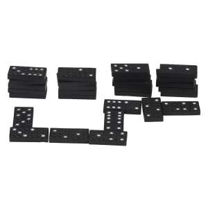 28 darabos dominó készlet, fekete dominók, klasszikus dominó játék - Dominó, sakk