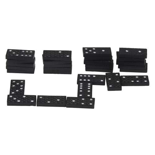 28 darabos dominó készlet, fekete dominók, klasszikus dominó játék