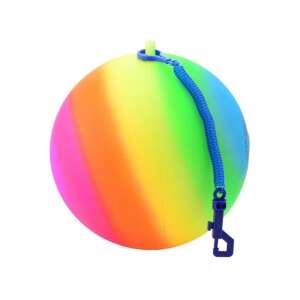 Dúhová skákacia lopta s šnúrkou, ideálna pre deti a domáce zvieratá - Gumené loptičky